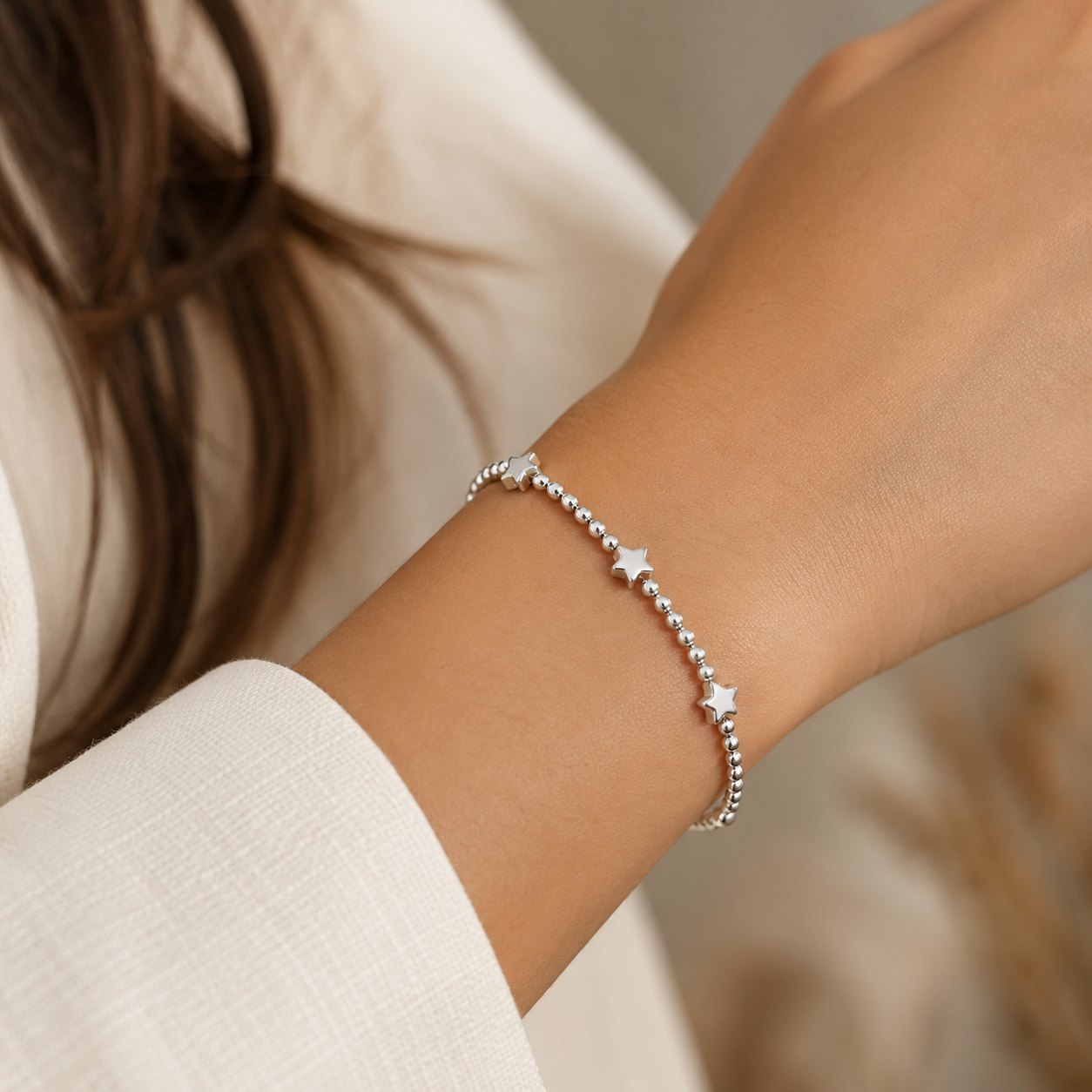 Pulsera Ajustable Estrellas Esferas