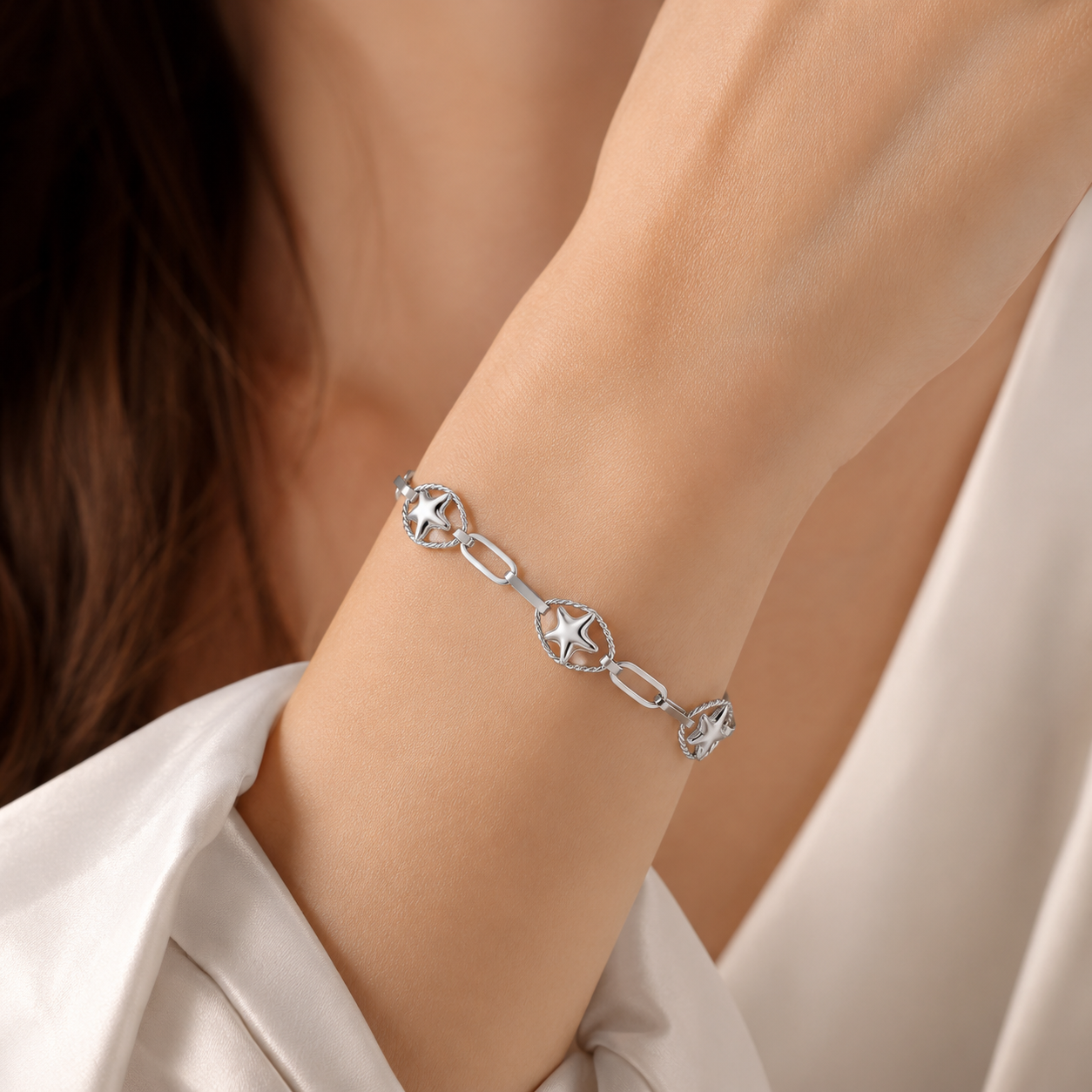 Pulsera Óvalos Entorchados Estrellas