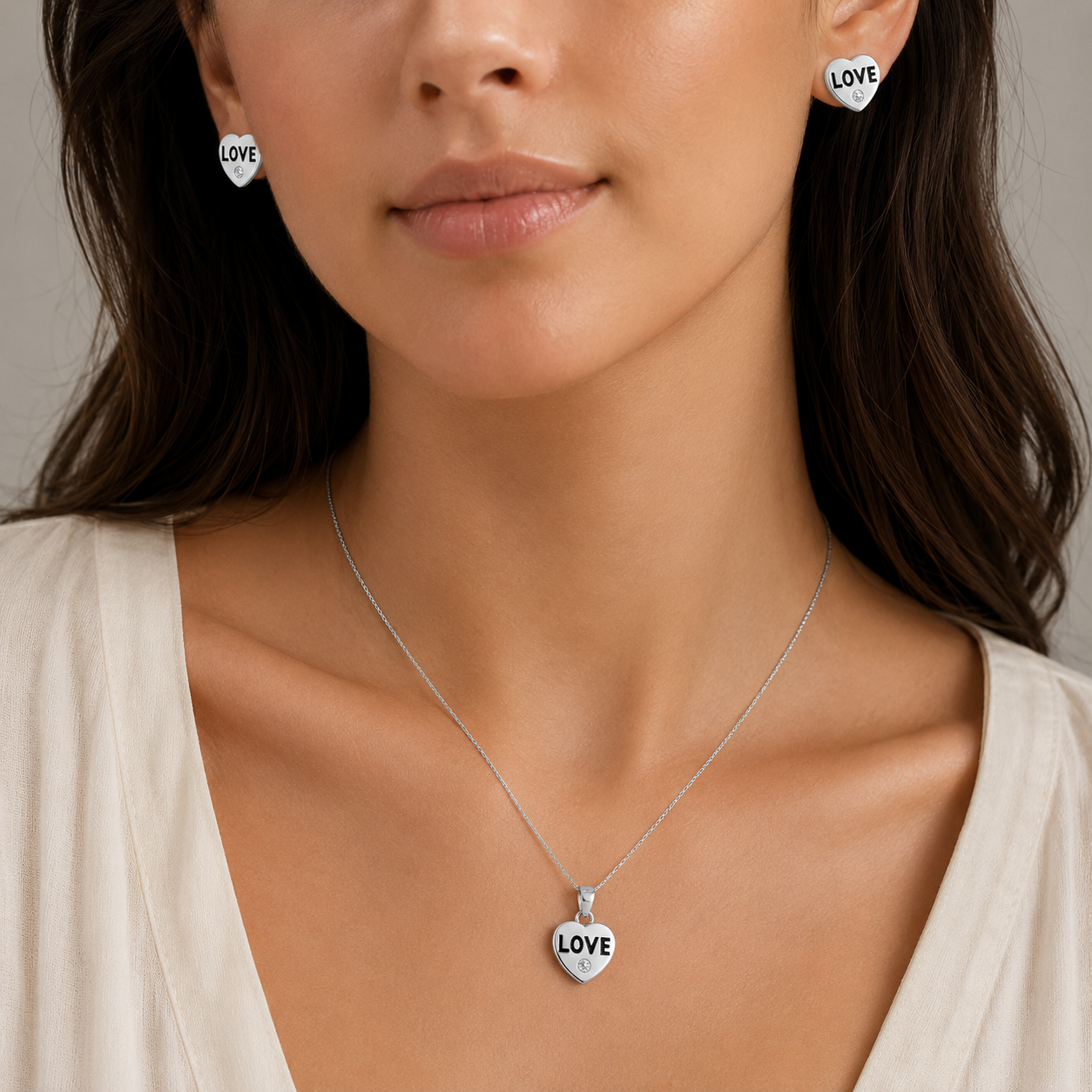 Conjunto Corazón Love Circón
