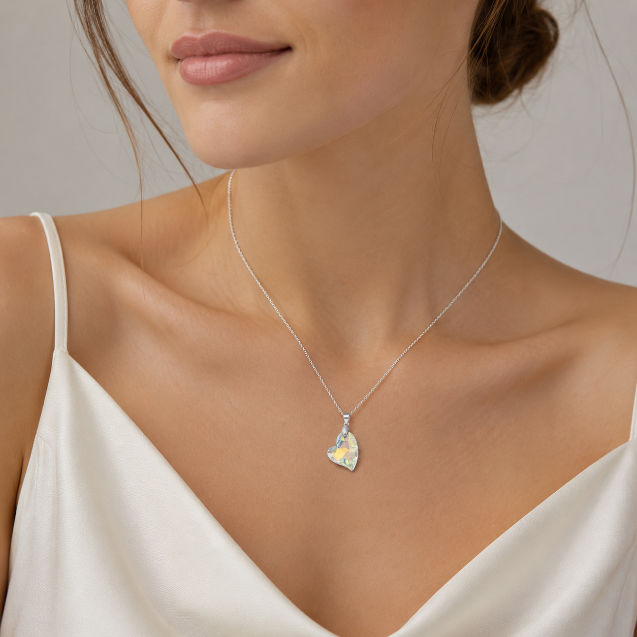 Colgante Corazón Hecho con Cristal Swarovski® Tornasol