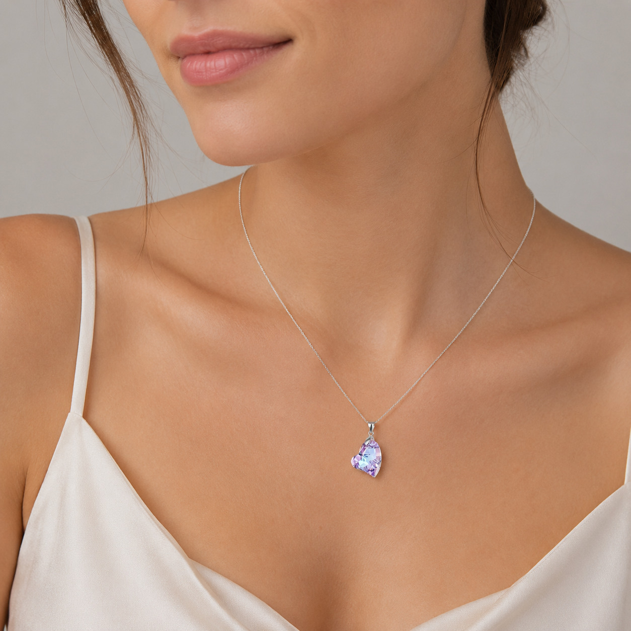 Colgante Corazón Cristal Hecho con Swarovski® Tornasol