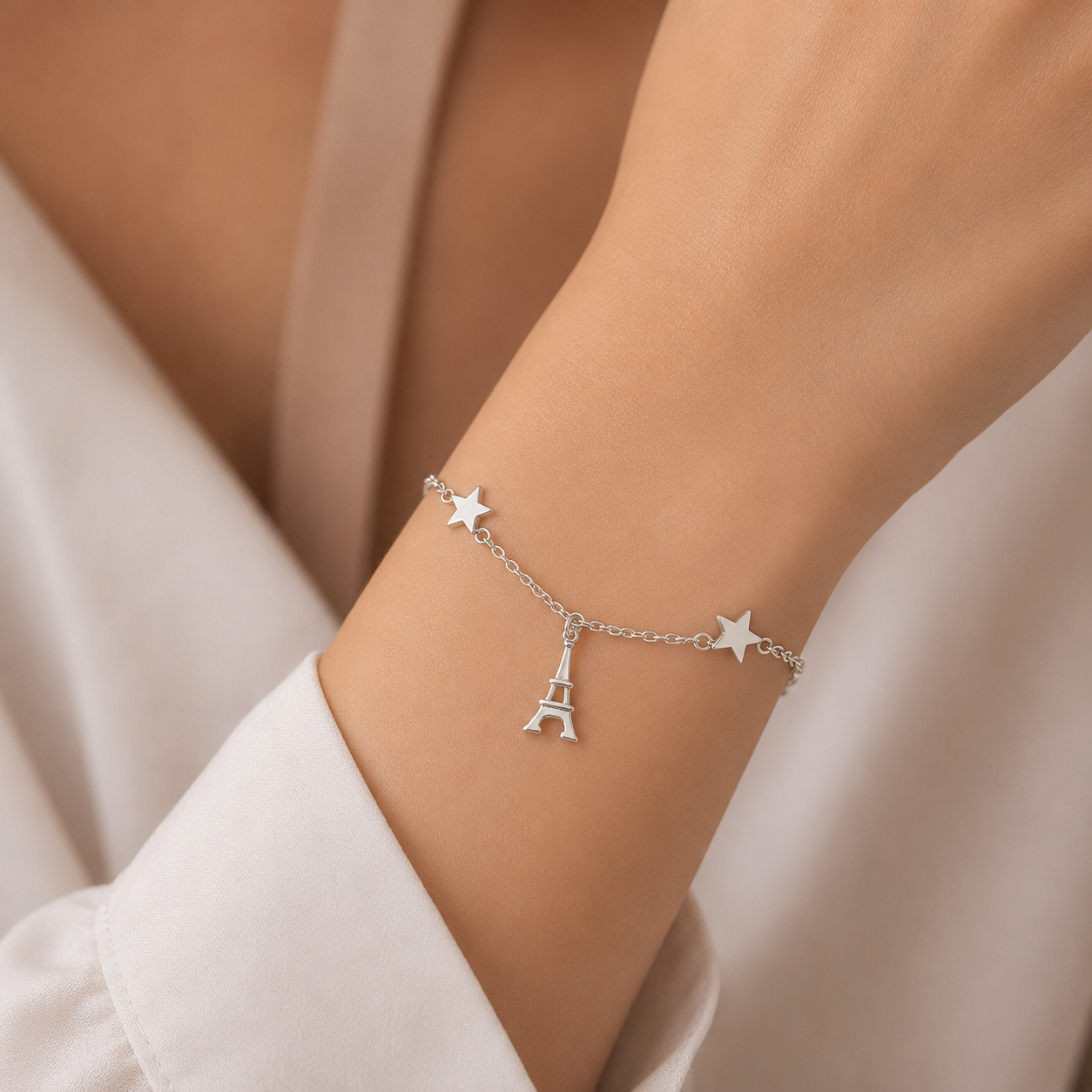 Pulsera Torre Eiffel Estrellas