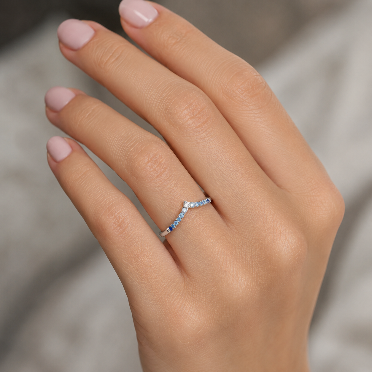 Anillo del Deseo Circones Agua Marina
