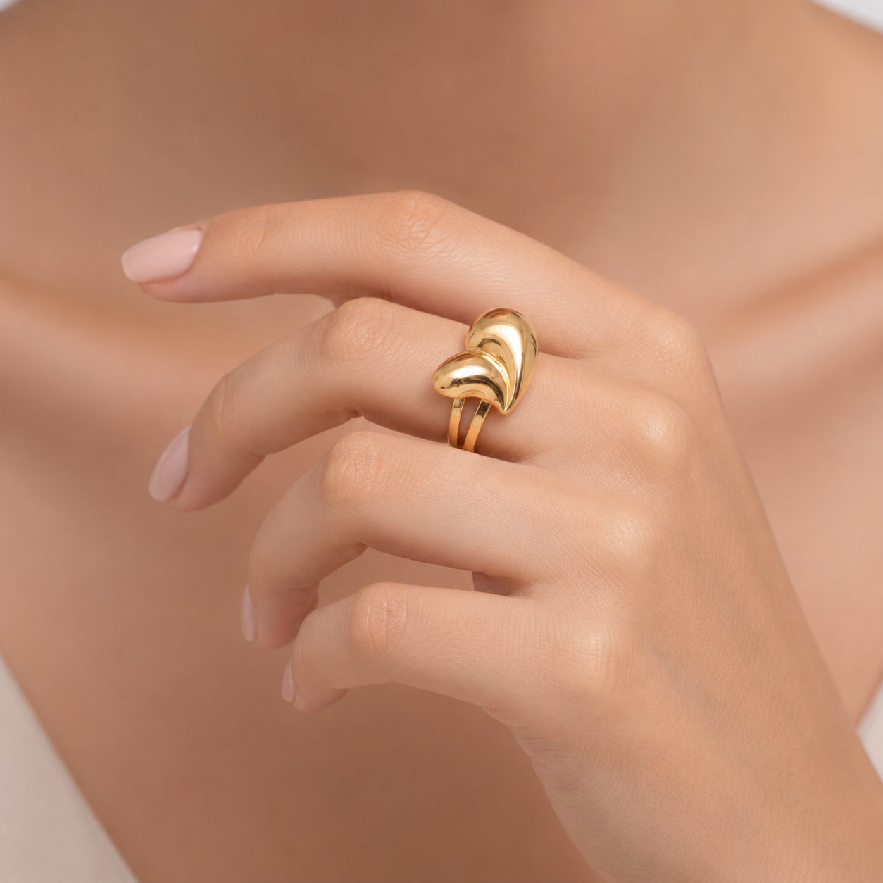 Anillo Corazón Chunky
