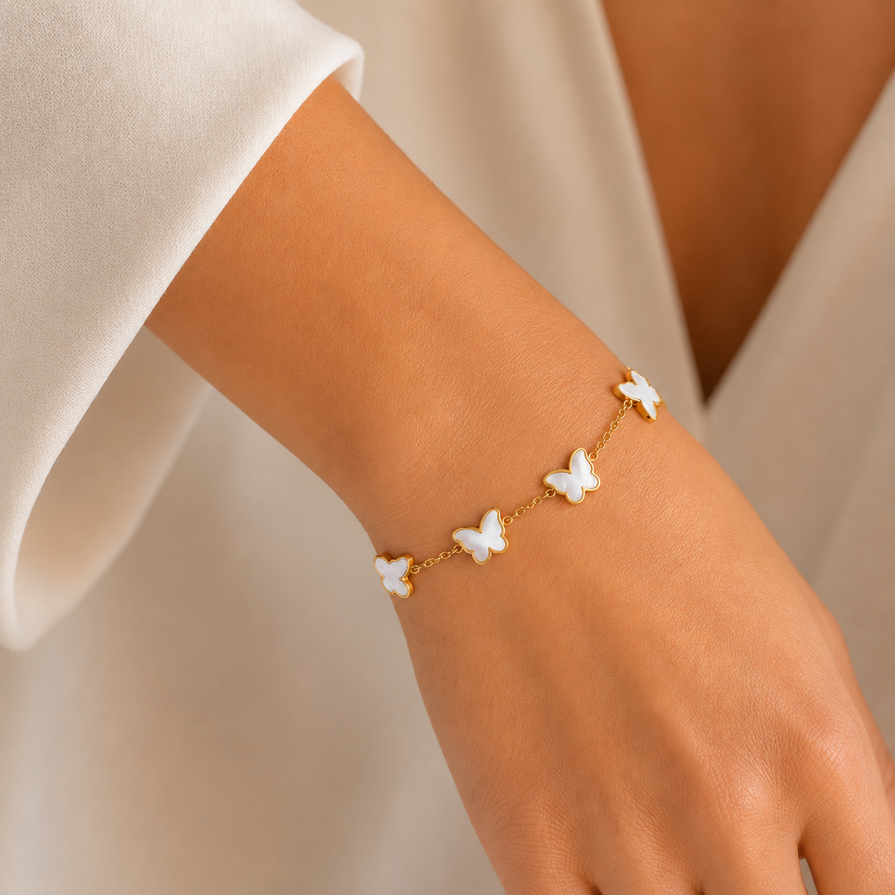 Pulsera Mariposa Nácar