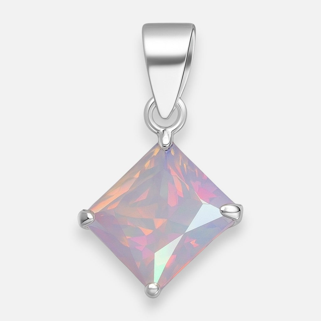 Colgante Circón Tornasol 6x6 mm