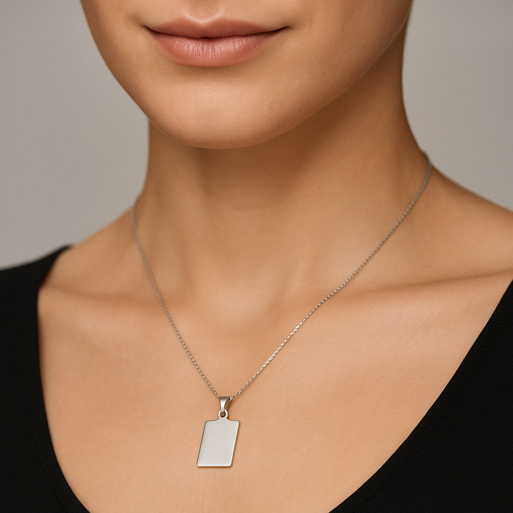 Colgante Placa Rectangular Pequeña 17x14 mm
