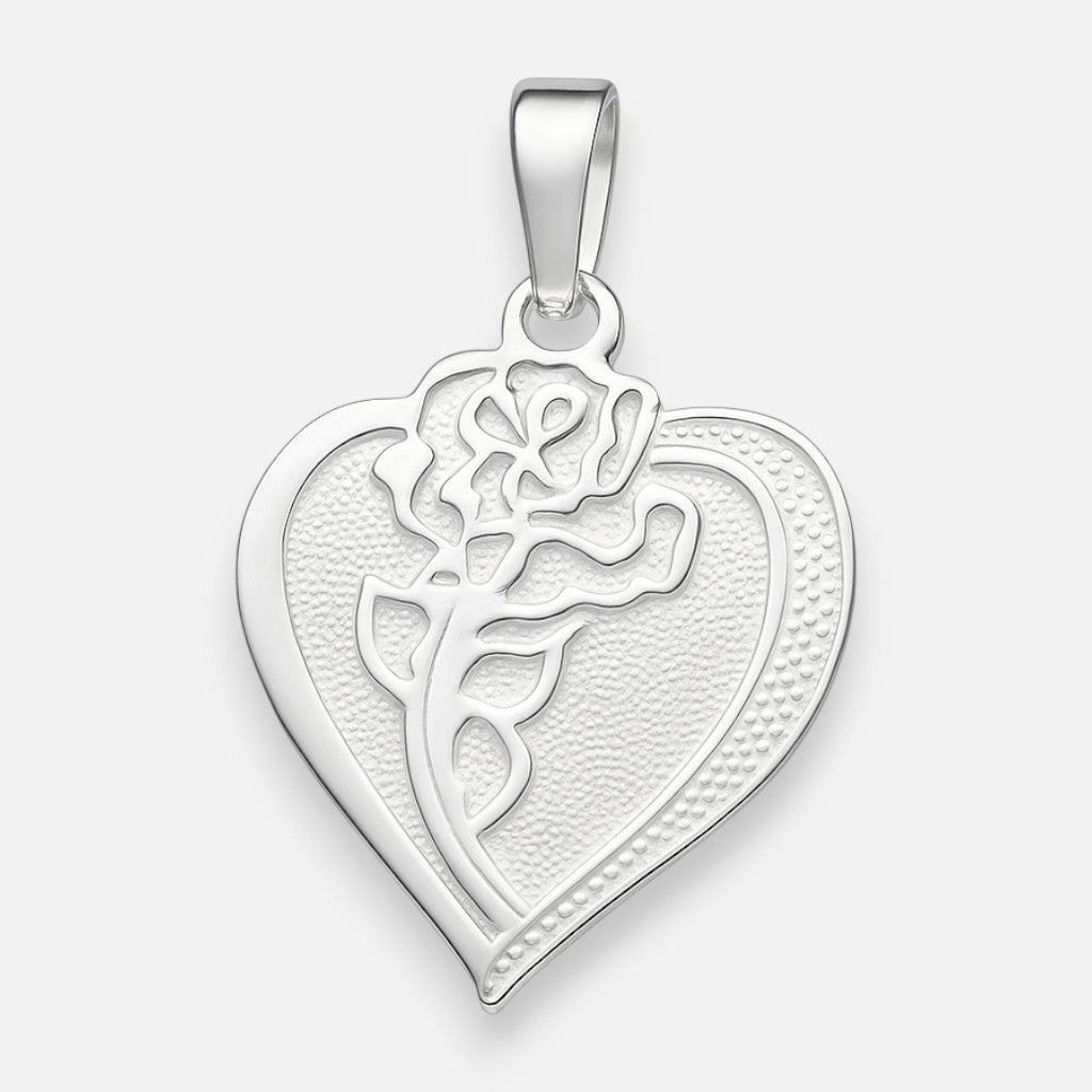 Colgante Corazón con Rosa