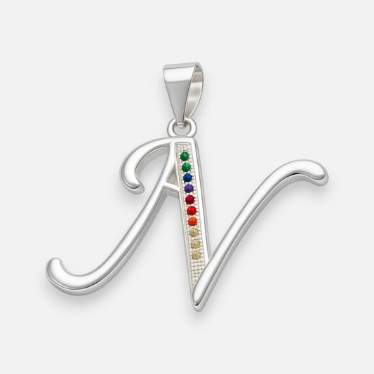 Colgante Letra N con Circones Multicolor