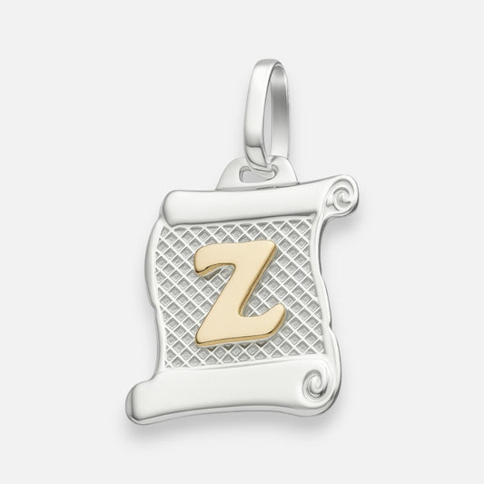 Colgante Pergamino Letra Z en Oro