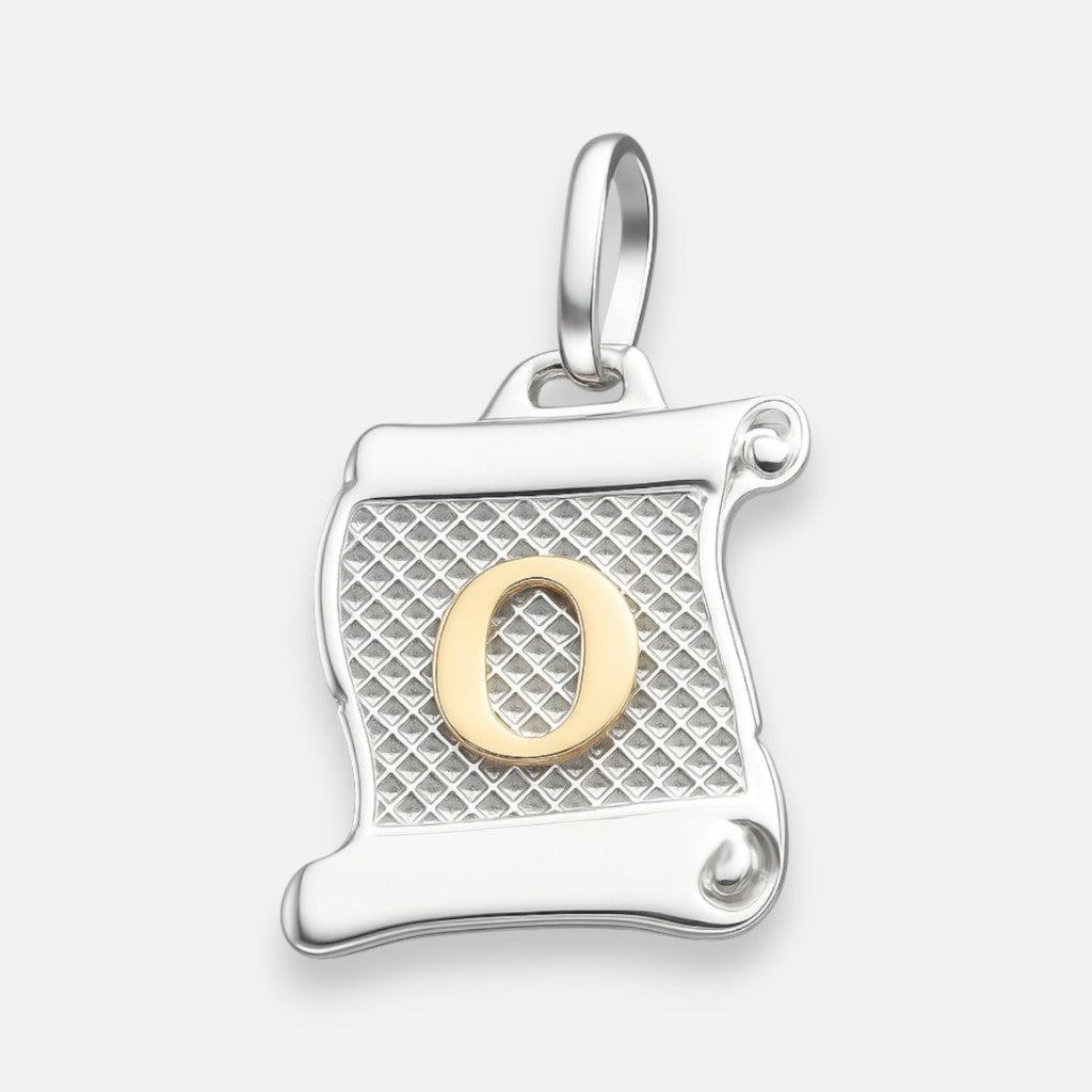 Colgante Pergamino Letra O en Oro