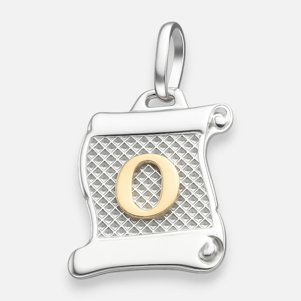 Colgante Pergamino Letra O en Oro