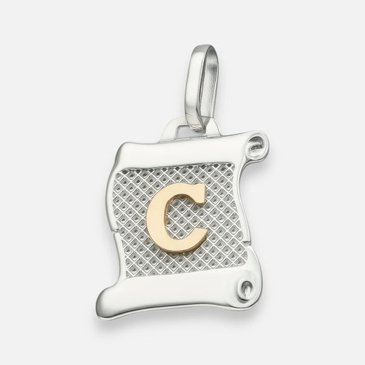 Colgante Pergamino Letra C en Oro
