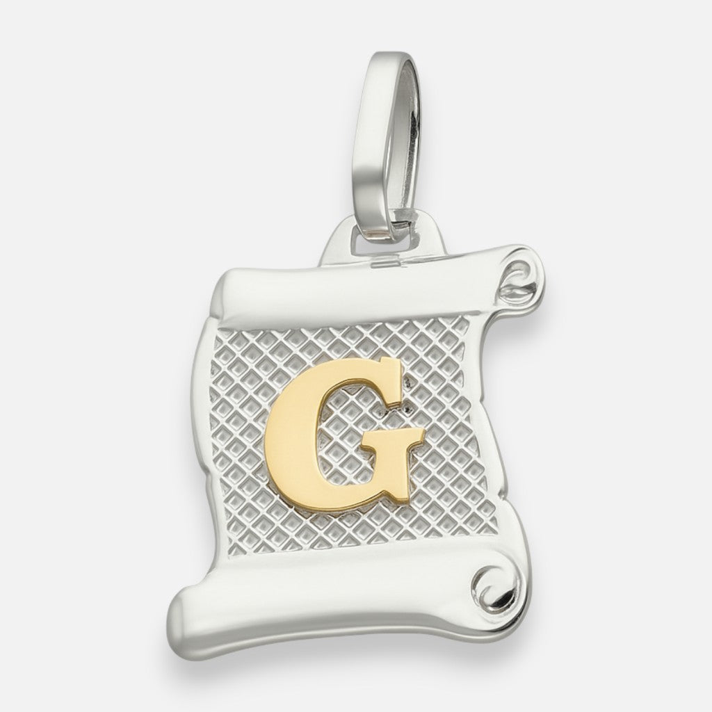 Colgante Pergamino Letra G en Oro