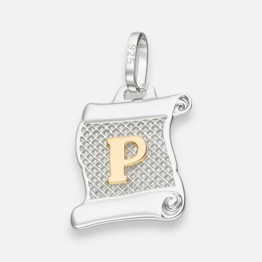 Colgante Pergamino Letra P en Oro