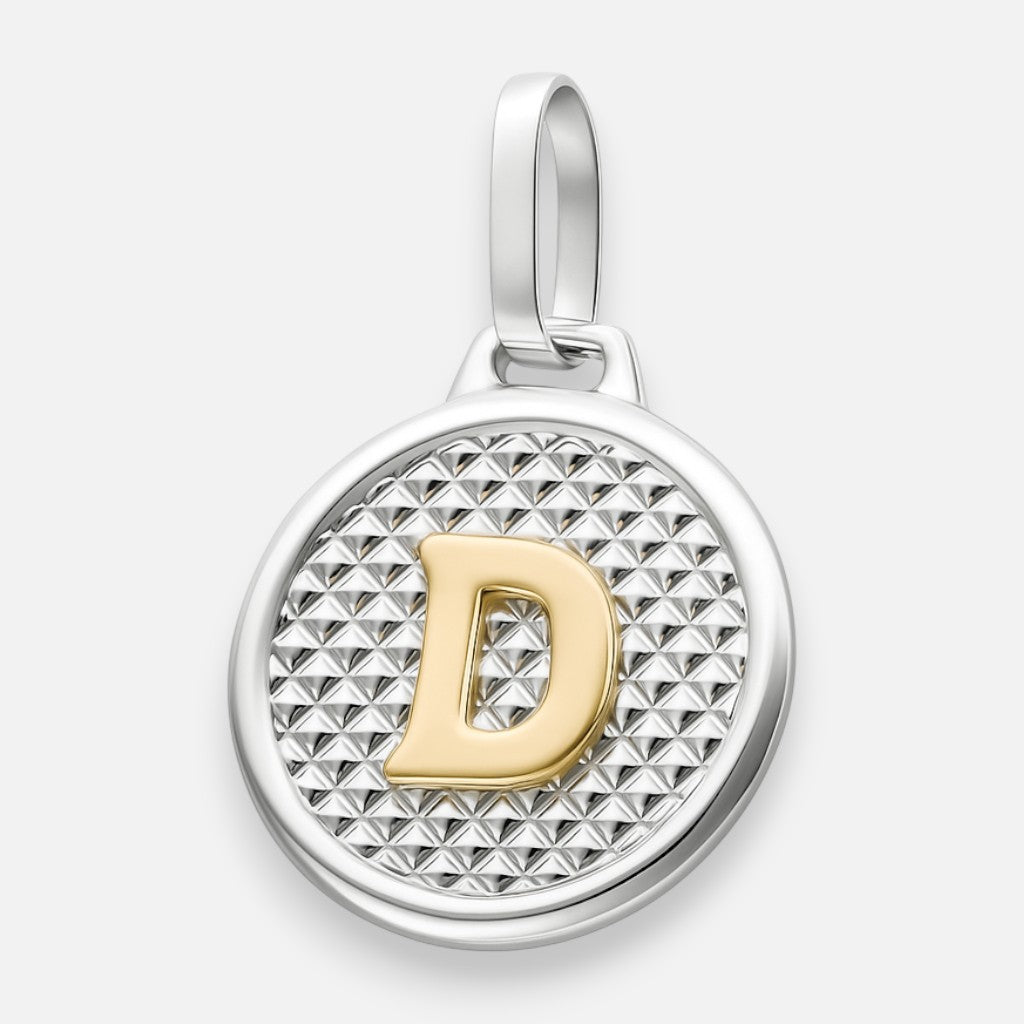 Colgante Circular Letra D en Oro
