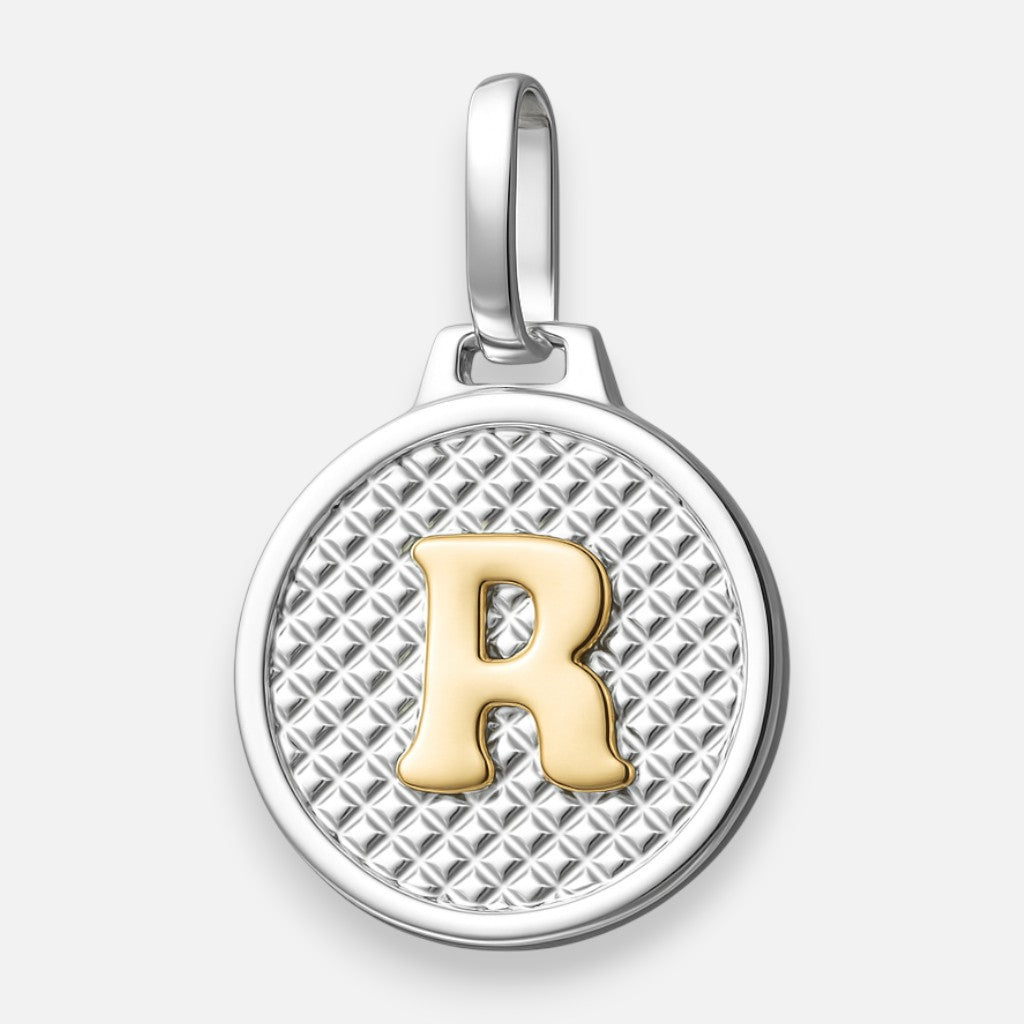 Colgante Circular Letra R en Oro