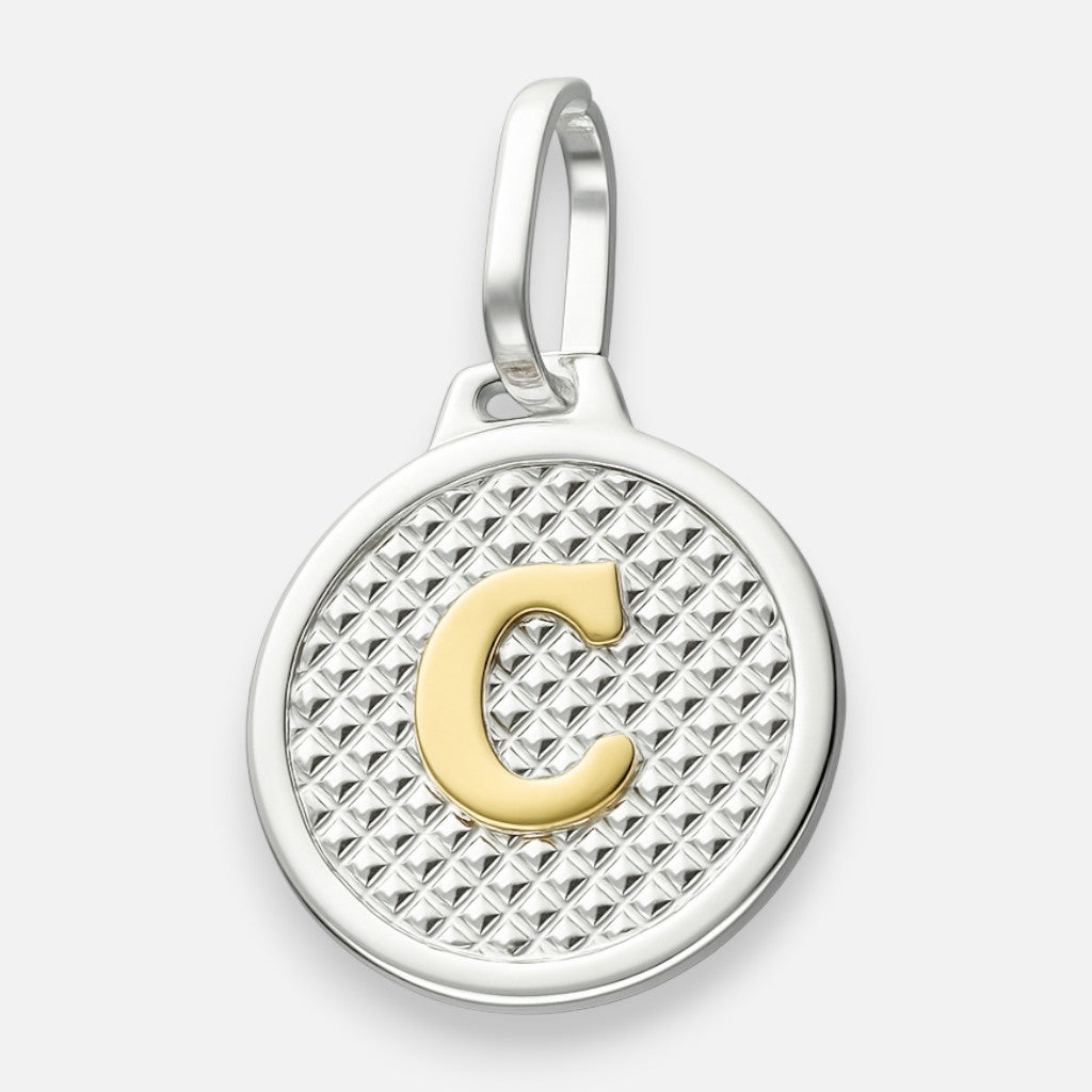 Colgante Circular Letra C en Oro