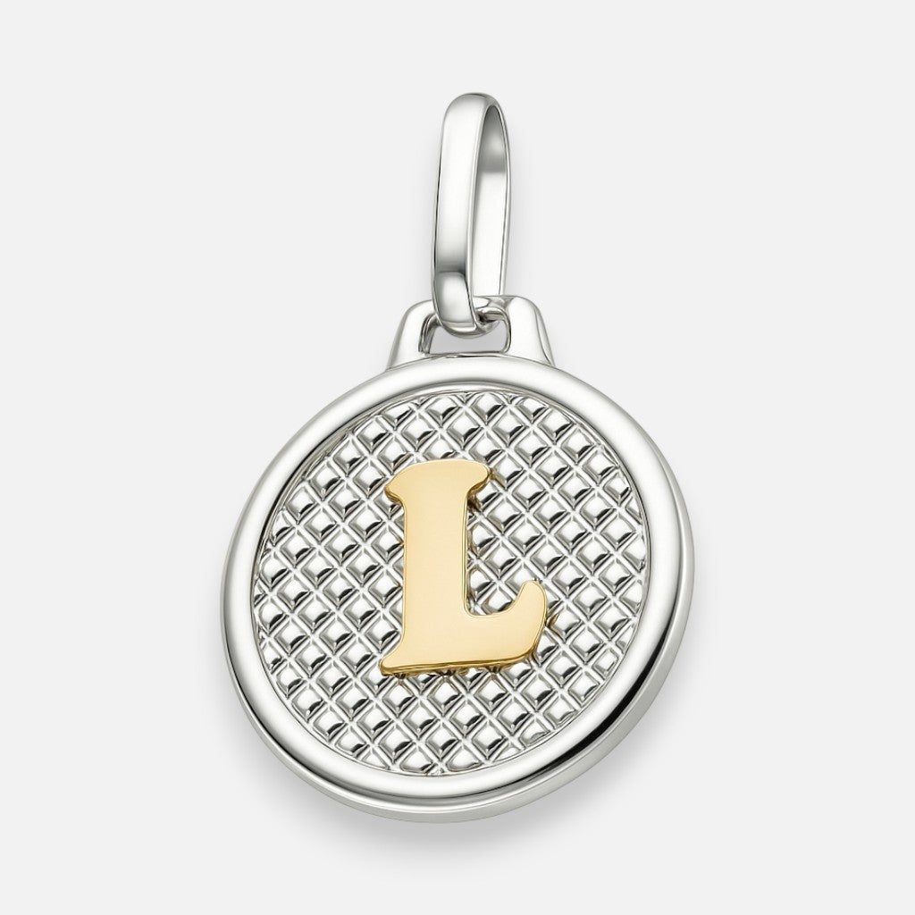Colgante Circular Letra L en Oro