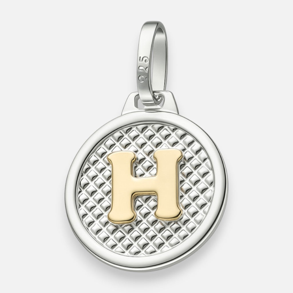 Colgante Circular Letra H en Oro