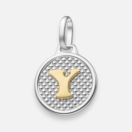Colgante Circular Letra Y en Oro