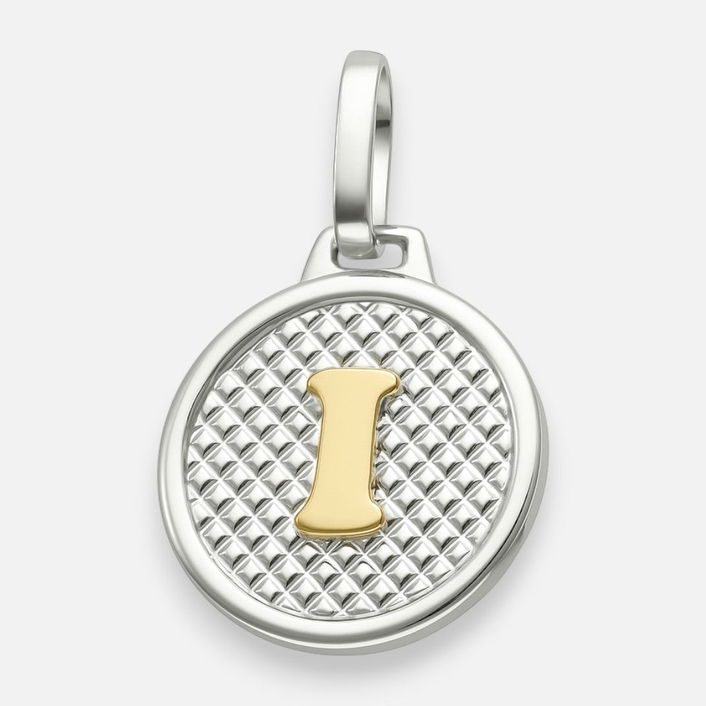 Colgante Circular Letra I en Oro