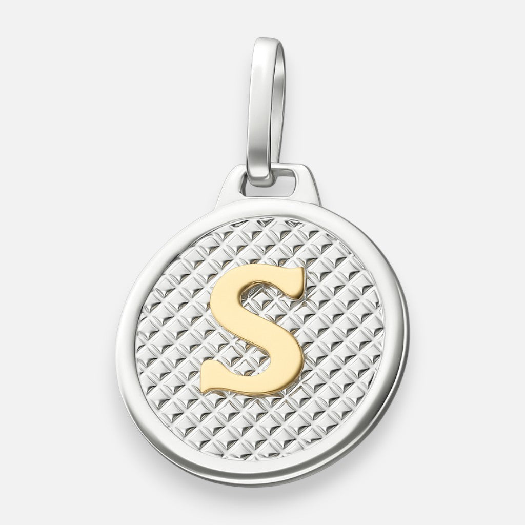 Colgante Circular Letra S en Oro