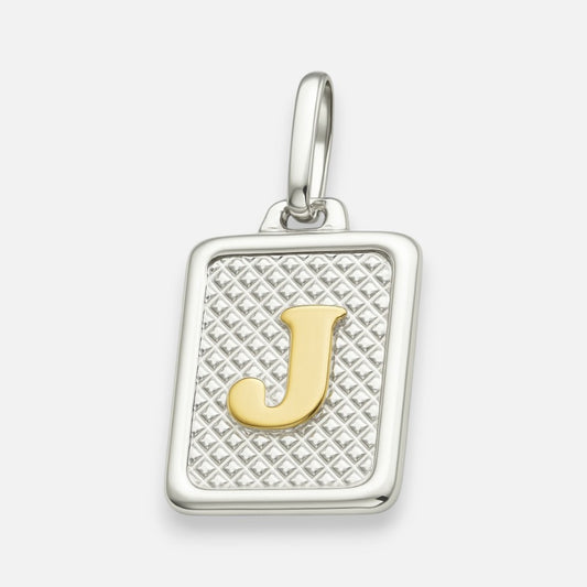 Colgante Rectangular Letra J en Oro