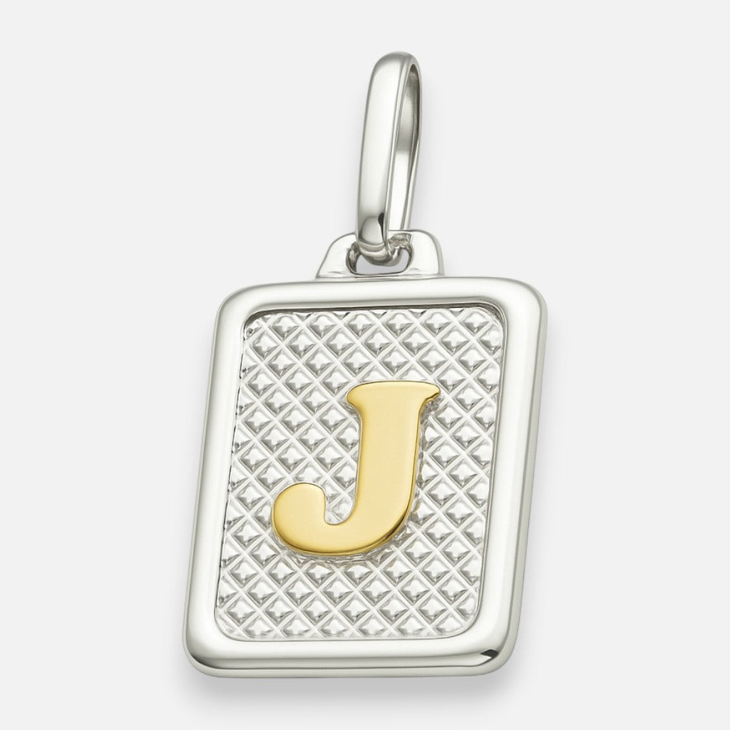 Colgante Rectangular Letra J en Oro