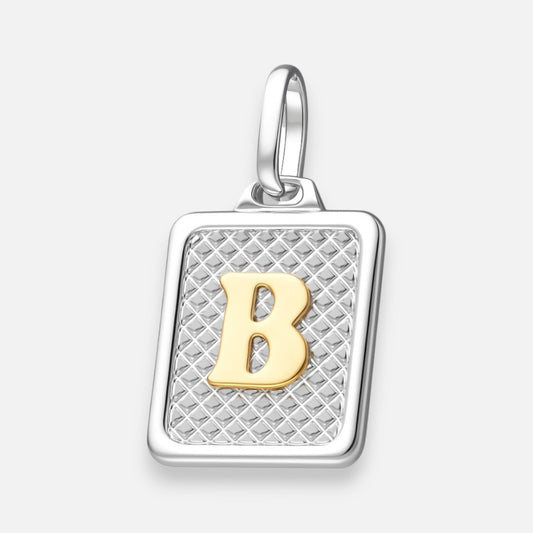 Colgante Rectangular Letra B en Oro