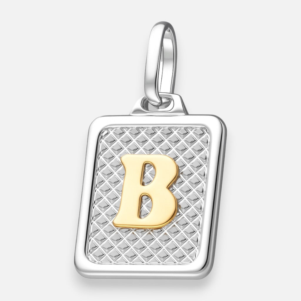 Colgante Rectangular Letra B en Oro