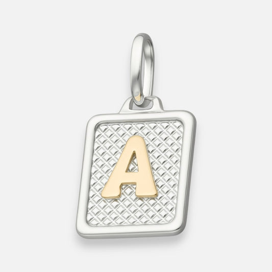 Colgante Rectangular Letra A en Oro