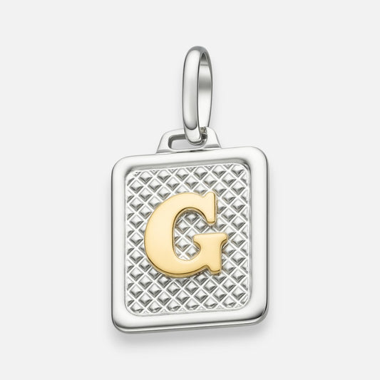 Colgante Rectangular Letra G en Oro