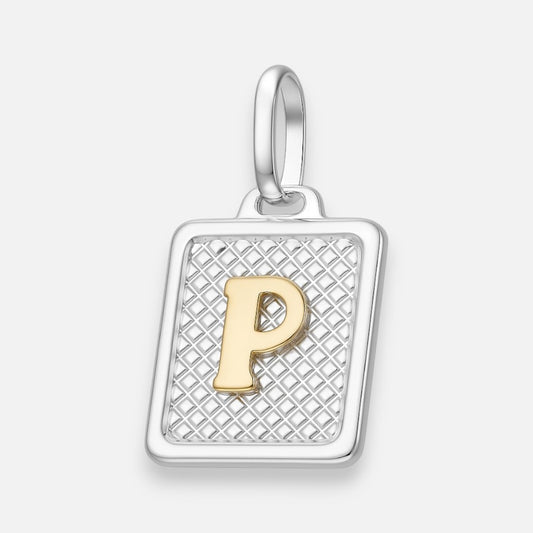 Colgante Rectangular Letra P en Oro