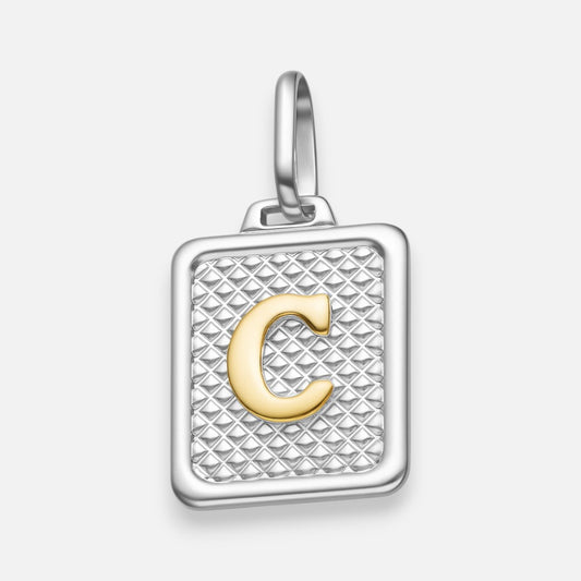 Colgante Rectangular Letra C en Oro