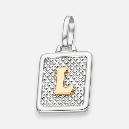 Colgante Rectangular Letra L en Oro