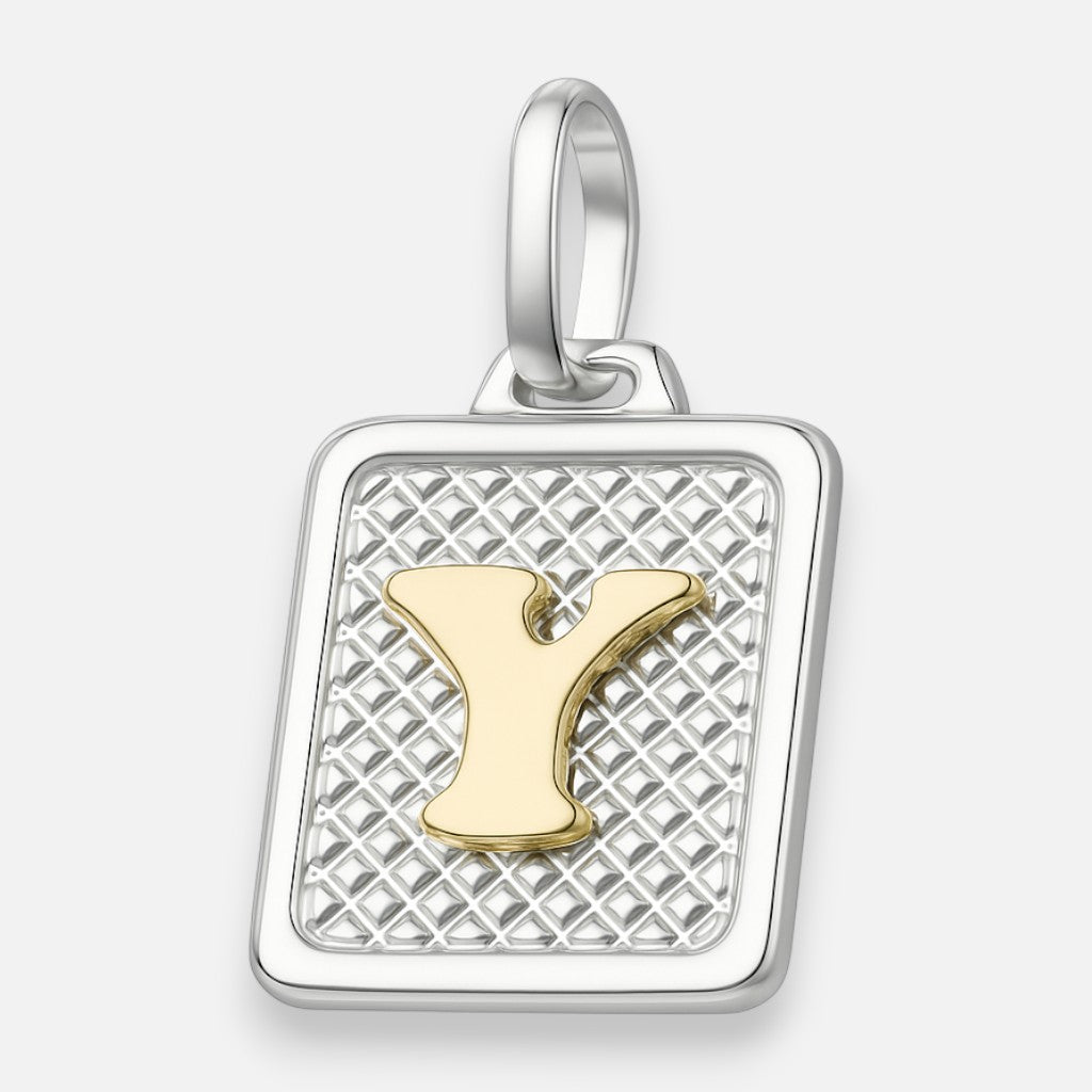 Colgante Rectangular Letra Y en Oro