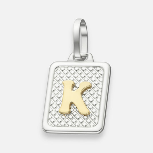Colgante Rectangular Letra K en Oro