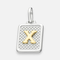 Colgante Rectangular Letra X en Oro