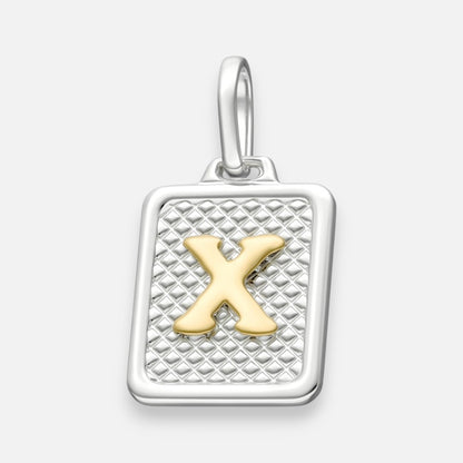 Colgante Rectangular Letra X en Oro