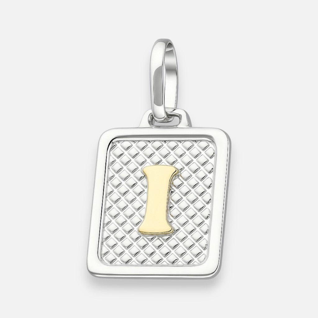 Colgante Rectangular Letra I en Oro