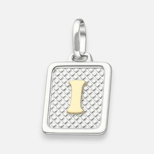 Colgante Rectangular Letra I en Oro