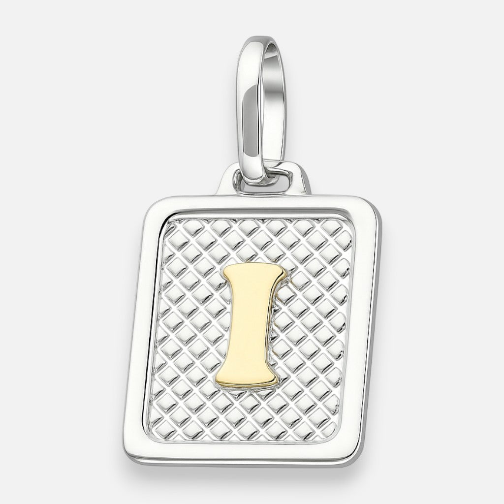 Colgante Rectangular Letra I en Oro