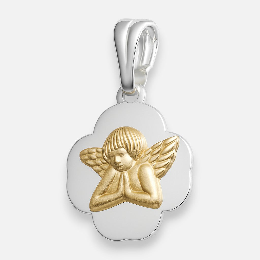 Colgante Ángel de la Guarda en Oro Facetado