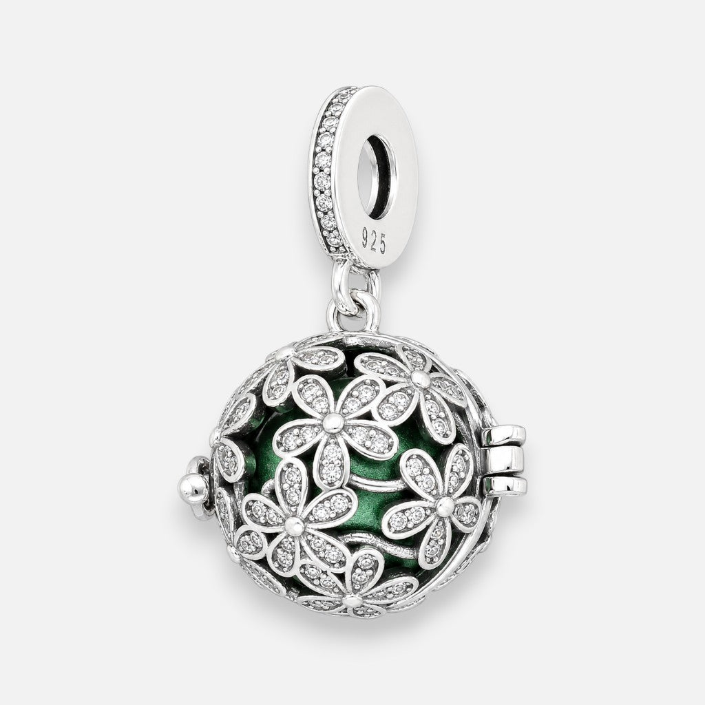 Colgante Charm Llamador de Ángeles Flores Circones 16 mm
