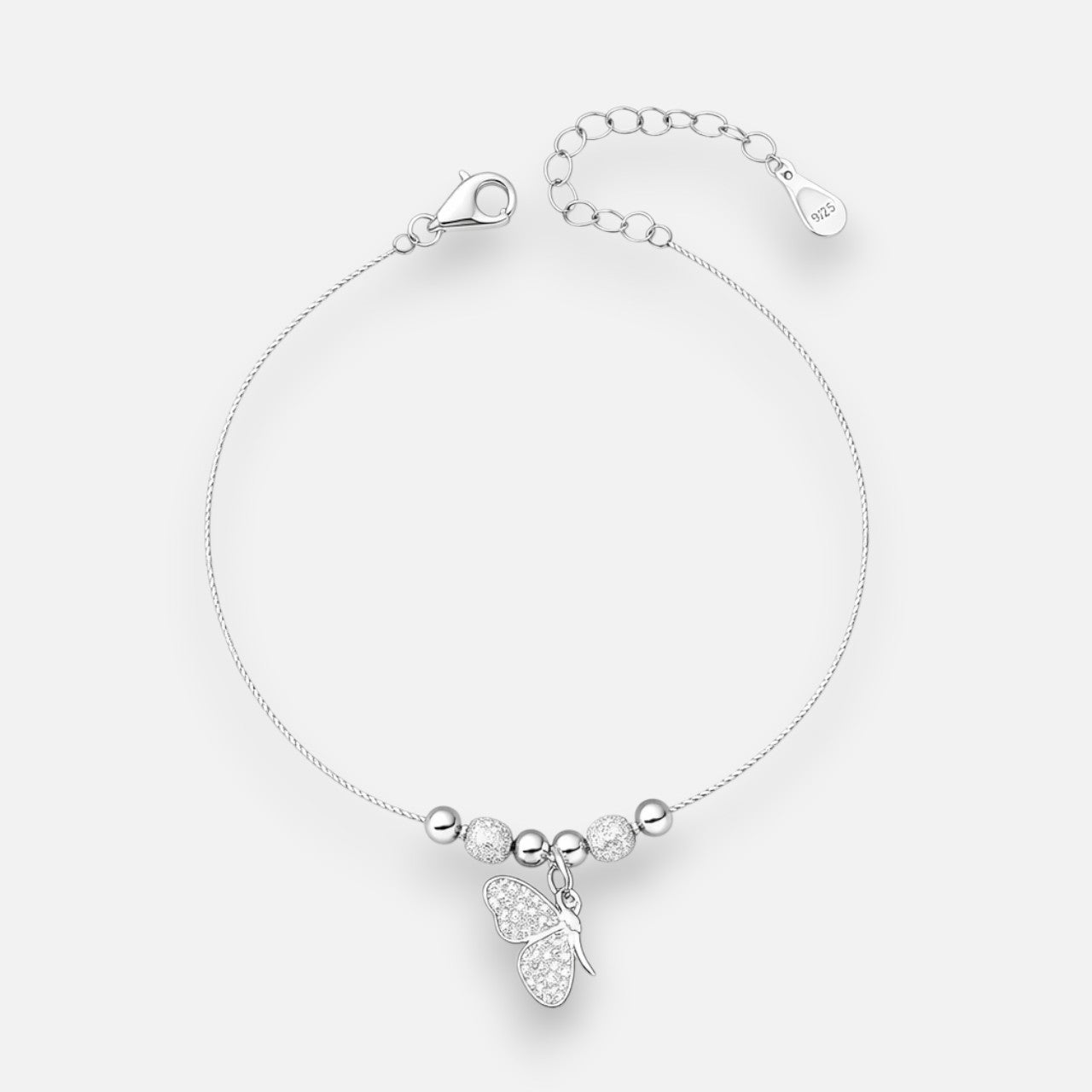 Pulsera Mariposa Esferas Facetadas Circones