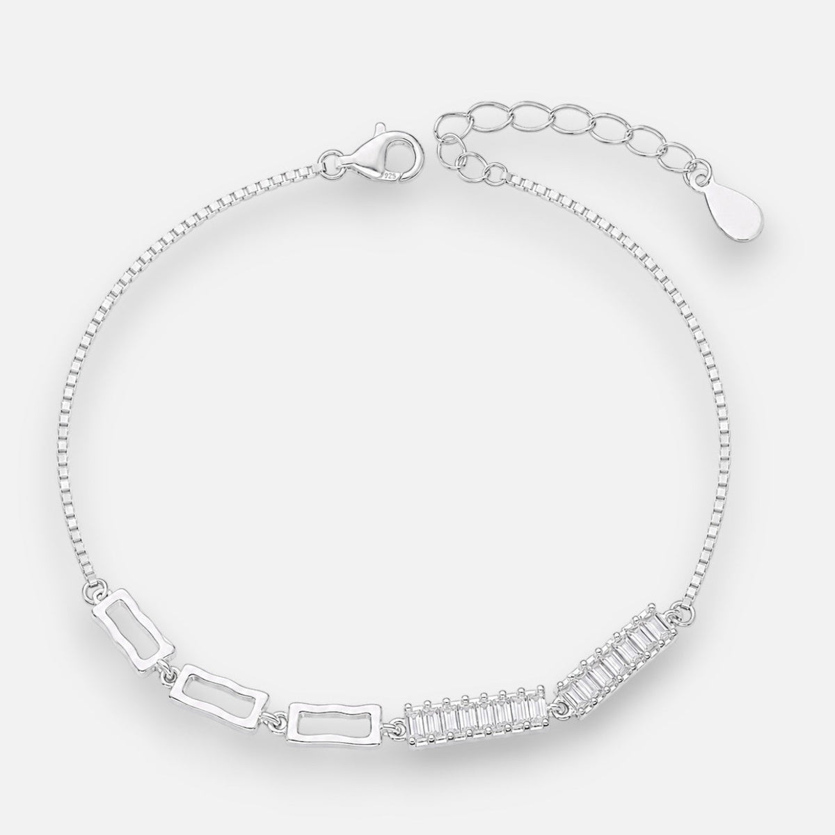 Pulsera Veneciana Rectángulos Circones Baguette
