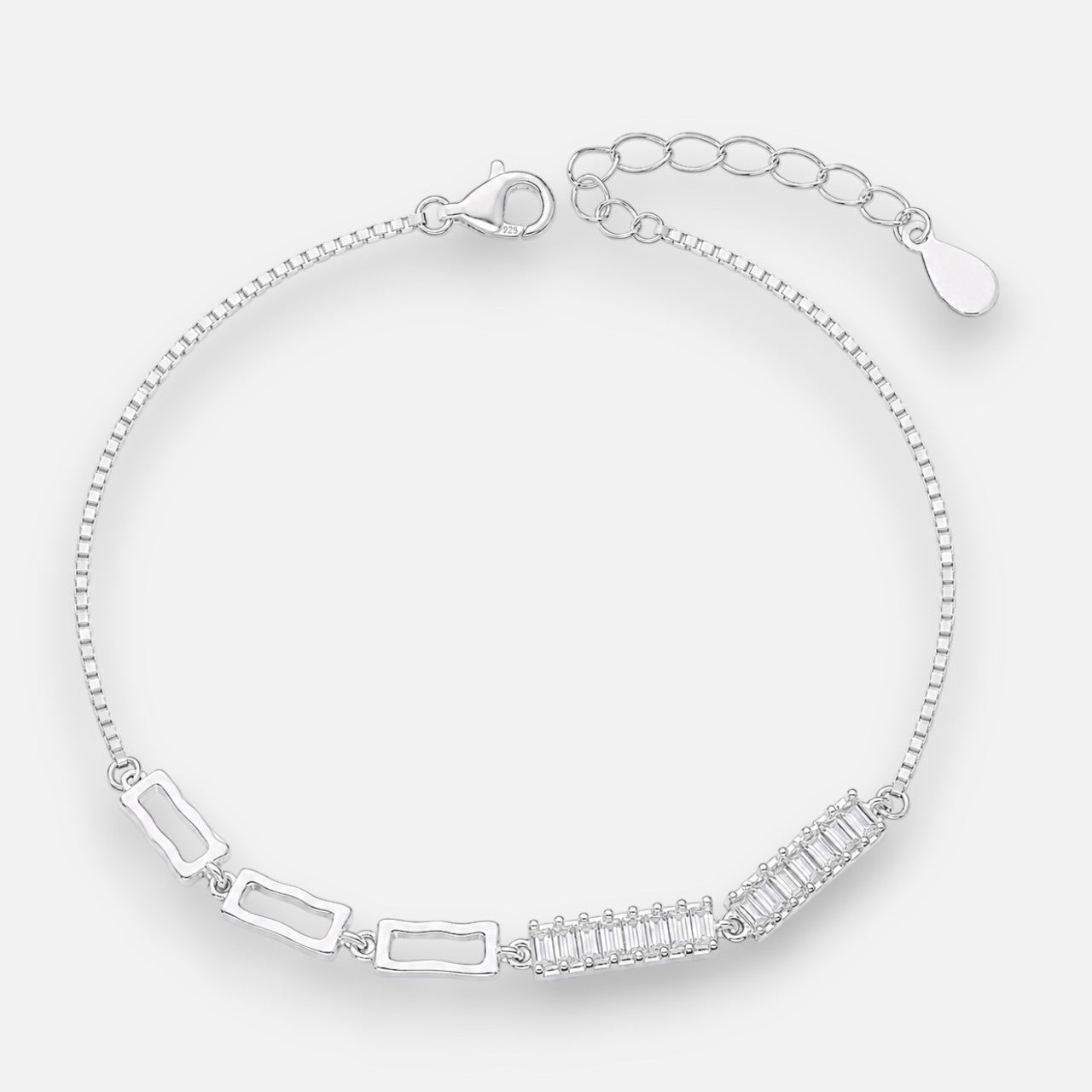 Pulsera Veneciana Rectángulos Circones Baguette