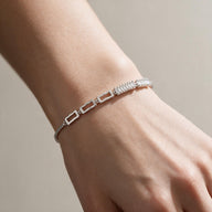Pulsera Veneciana Rectángulos Circones Baguette