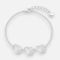 Pulsera Corazones Flor Circones